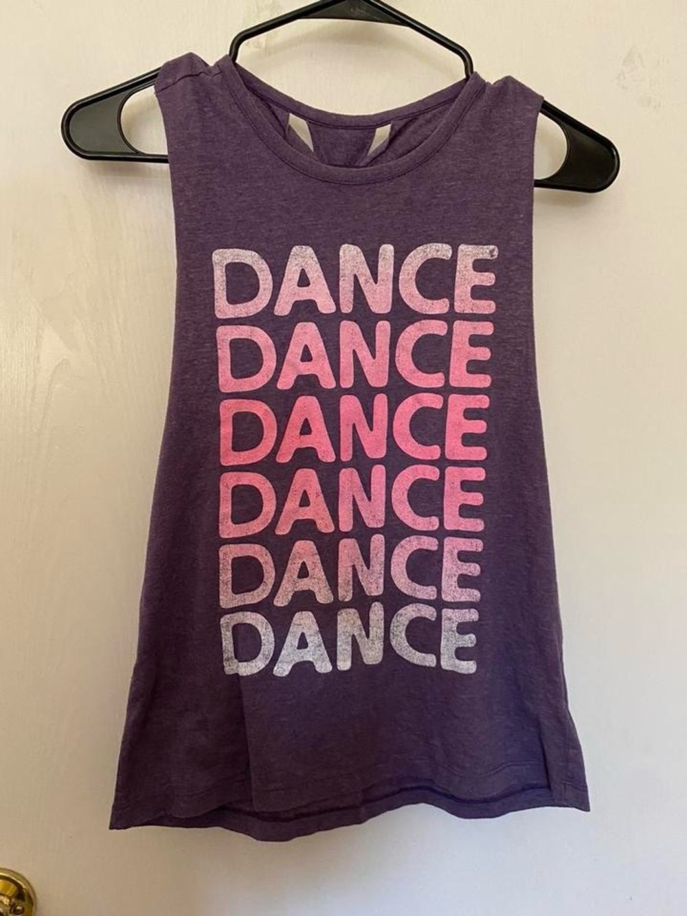Purple 'Dance' braid back Graphic Tank Top